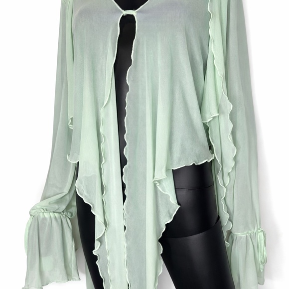 SHEIN Tops - SHEIN semi-transparent blouse with ties size 4xl